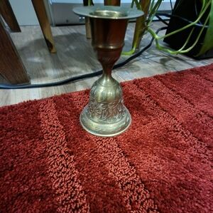 Brass etched candle holder bell